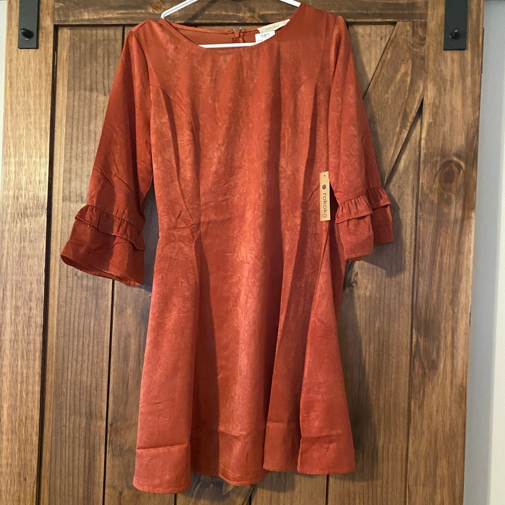 NWT Rokoko Rust Colored Dress Size Medium - Picture 3 of 3